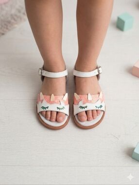 Two Pretty Handcrafted Leather Unicorn Sandals